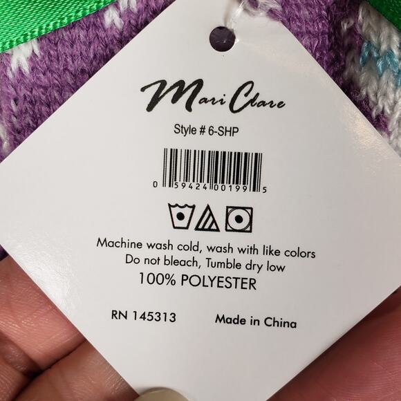 NWT Mari Clare Sherpa Lined Knit Winter Holiday Design No-Slip Slipper Socks - Picture 5 of 7